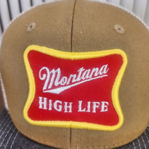 Miller High Life Arcadian Outfitters Snapback Trucker Hat Cap Brown Beer Farmer - Picture 3 of 10